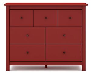 Cassettiera bassa rossa in legno di pino 110x80 cm Misti - Marckeric