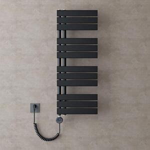 Doporro Scaldasalviette Elettrico Bagno con Termostato Digitale e Funzione Timer 104x40cm 800W Antracite, Termoarredo Elettrico Temperatura Regolabile, Radiatore da Parete Verticale - FN