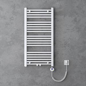 Doporro Radiatore Piatto 100x60cm con Elemento Riscaldante 600W, Scaldasalviette da Bagno Termoarredo in Acciaio, Bianco, Riscaldamento Elettrico o ad Acqua Calda RHE