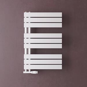 Doporro Radiatore da Bagno 76x50cm, Radiatore Piatto Termoarredo da Bagno Riscaldamento Elettrico o da Acqua Calda FN Portasciugamani in Acciaio, Bianco