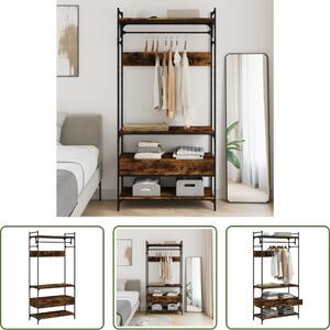 The Living Store appendiabiti con cassetti in rovere fumé 89x39x184,5 cm