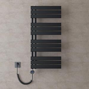 Doporro Scaldasalviette Elettrico Bagno con Termostato Digitale e Funzione Timer 104x50cm 800W Antracite, Termoarredo Elettrico Temperatura Regolabile, Radiatore da Parete Verticale - FN