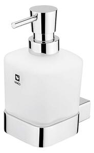 Nimco Kibo - Dispenser di sapone liquido con supporto, vetro opaco/cromo Ki 14031C-26