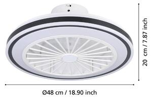 EGLO Ventilatore a pale Almeria LED CCT, bianco/nero