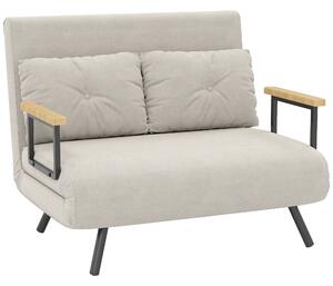 HOMCOM Divano Letto 3 in 1 in Tessuto Effetto Velluto con Schienale Regolabile e 2 Cuscini, 102x73x81 cm, Beige | Aosom Italy