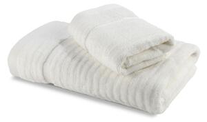 Asciugamano Con Ospite In Cotone Stripe Standard Spugnissima Tinta Unita Panna Caleffi