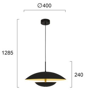 Lampadario LED su cavo MONICA LED/16W/230V nero/oro