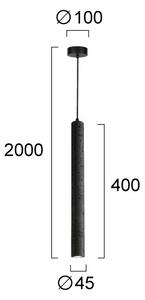 Lampada a sospensione LED su cavo LEONARD LED/7W/230V nera