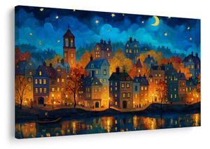 Quadro su tela – Paesaggio notturno incantato
