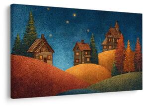 Quadro su tela – Magico villaggio natalizio