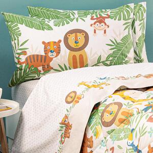 Completo Lenzuola In Cotone Tropical Singolo Caleffi Kids Geometrico Naturale Caleffi