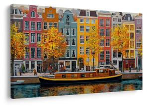 Quadro su tela – Canali autunnali di Amsterdam