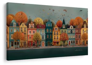 Quadro su tela – Magia autunnale della strada cittadina