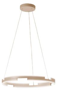 FISCHER & HONSEL Lampada LED a sospensione Circly, color sabbia, Ø 60 cm, metallo, CCT dimmerabile, Crema / Ambra, Soggiorno / Sala da pranzo, Metallo, Moderno