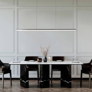 FISCHER & HONSEL Lampada LED a sospensione Borena, colore alluminio, lunghezza 113 cm Metallo dimmerabile, Alluminio / Grigio / Zincato, Soggiorno / Sala da pranzo, Metallo