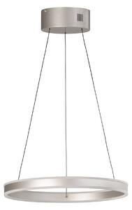FISCHER & HONSEL Lampada LED a sospensione Silvio, Ø 50 cm, nichel opaco, metallo, CCT, dimmerabile, Alluminio / Grigio / Zincato, Soggiorno / Sala da pranzo, Metallo, Moderno
