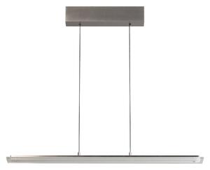FISCHER & HONSEL Lampada LED a sospensione Torvi, lunghezza 135 cm, nichel/bianco, CCT dimmerabile, Alluminio / Grigio / Zincato, Soggiorno / Sala da pranzo, Metallo, Moderno