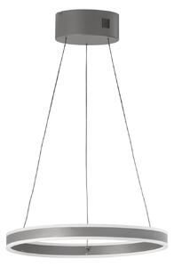 FISCHER & HONSEL Lampada LED a sospensione Silvio, Ø 50 cm, grigio sabbia, metallo, CCT, dimmerabile, Alluminio / Grigio / Zincato, Soggiorno / Sala da pranzo, Metallo, Moderno