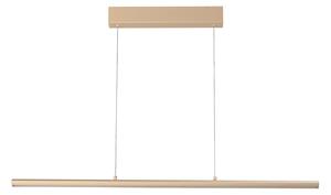 FISCHER & HONSEL Lampada LED a sospensione Borena, color sabbia, lunghezza 113 cm, metallo dimmerabile, Crema / Ambra, Soggiorno / Sala da pranzo, Metallo
