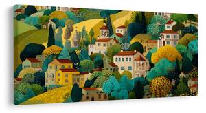 Quadro su tela – Armonia tra case e alberi