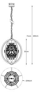 Zuma Line P0477-05B-F7AC - Lampadario a catena PENA 5xG9/42W/230V ottone