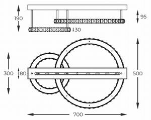 Zuma Line MX3713-2-3GT - Plafoniera da soffitto LED dimmerabile GIRONA LED/36W/230V, dorata