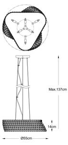 Zuma Line P0286-06M-F7AC - Lampadario a cavo BABYLON 6xG9/42W/230V dorato