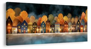 Quadro su tela – Casette illuminate festive