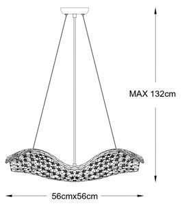 Zuma Line P0221-08M-F7AC - Lampadario a sospensione con cavo TIARA 8xG9/42W/230V oro