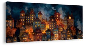 Quadro su tela – Magica notte invernale in città