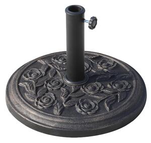 VivaGarden Base per Ombrellone 9kg in Resina con Finiture in Bronzo 45.5 x 31.5cm Nero