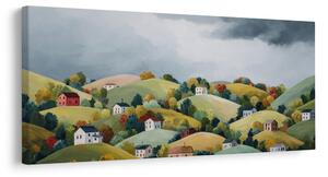 Quadro su tela – Colline colorate sotto le nuvole