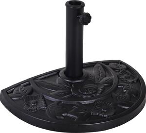 VivaGarden Base per Ombrellone a Mezzaluna da 3.8 e 4.8 mm in Resina con Manovella 50x31x32 cm colore Nero