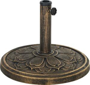 VivaGarden Base per Ombrellone da 12 kg con Manovella Integrata in Resina Metallo e Cemento 46x33 cm colore Bronzo
