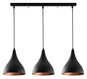 Lampadario nero con paralume in metallo Sağlam – Opviq lights