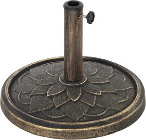 VivaGarden Base per Ombrellone da 12 kg con Manovella Integrata in Resina Metallo e Cemento 46x34 cm colore Bronzo
