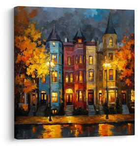 Quadro su tela – Luci d'autunno in città