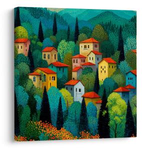 Quadro su tela – Tranquillo villaggio in montagna