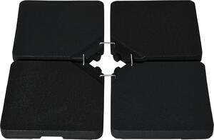 VivaGarden Base per Ombrellone da 4 Pezzi Riempibili con Acqua o Sabbia e Ganci di Connessione colore Nero