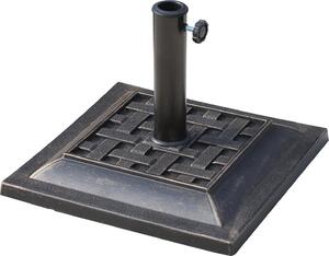VivaGarden Base per Ombrellone da Giardino in Resina e Acciaio in Stile Vintage 44x44x32 cm Nero e Bronzo