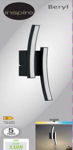 Applique design Beryl LED nero, in alluminio, 33x6.5 cm, INSPIRE