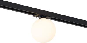Plafoniera moderna nera con vetro bianco per sistema a binario monofase - Iconic Perle