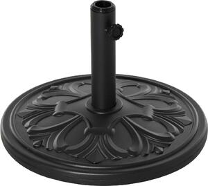 VivaGarden Base per Ombrellone Rotonda in Plastica da 13kg per Pali da 35-38-48mm Nero