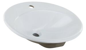 Lavabo a incasso ovale Bjoux in ceramica L 56 x P 47 x H 19.5 cm bianco