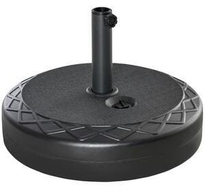 VivaGarden Base per Ombrellone Rotonda 55cm in Plastica da 30kg per Pali da 38-48mm Nero