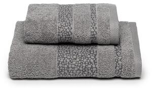 Asciugamano Con Ospite In Cotone Smith CM 40X55+55X100 Caleffi Tinta Unita Perla Caleffi