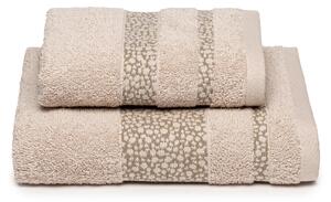 Asciugamano Con Ospite In Cotone Smith CM 40X55+55X100 Caleffi Tinta Unita Sabbia Caleffi