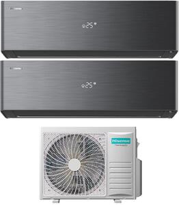 Hisense Climatizzatore Dual Split Inverter 9000+9000 Btu Condizionatore con Pompa di Calore Classe A++/A+ Gas R32 Wi-Fi (Unit Interna + Unit Este