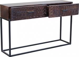 DecHome Consolle Ingresso Stile Industriale 2 Cassetti in Metallo/Legno 120x30x76 cm colore Marrone - Eclettico