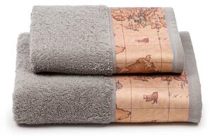Asciugamano Con Ospite In Cotone Geo Classic Standard Alviero Martini 1A Classe Geo Grigio Caleffi